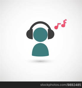 Listening to music icon illustration