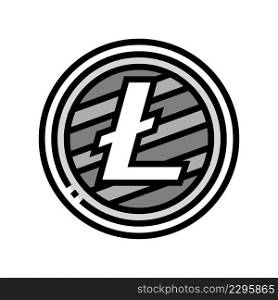litecoin cryptocurrency color icon vector. litecoin cryptocurrency sign. isolated symbol illustration. litecoin cryptocurrency color icon vector illustration