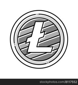litecoin cryptocurrency color icon vector. litecoin cryptocurrency sign. isolated symbol illustration. litecoin cryptocurrency color icon vector illustration