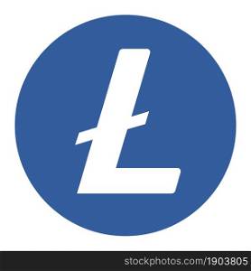 Litecoin LTC token symbol cryptocurrency logo, coin icon isolated on white background. Vector illustration.