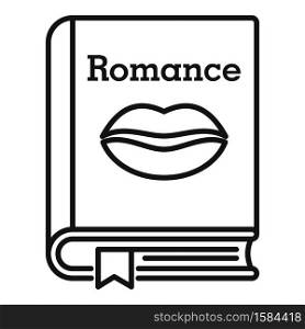 Literary romance book icon. Outline literary romance book vector icon for web design isolated on white background. Literary romance book icon, outline style