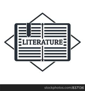 Literature logo. Simple illustration of literature vector logo for web. Literature logo, simple gray style
