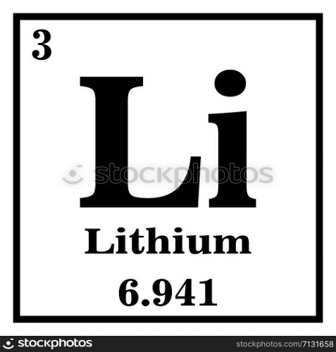 Lithium Periodic Table of the Elements Vector illustration eps 10.. Lithium Periodic Table of the Elements Vector illustration eps 10