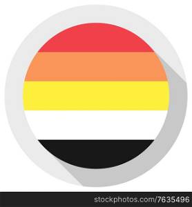 Lithsexual Pride Flag, round shape icon on white background, vector illustration