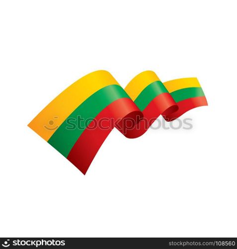 Lithuania flag, vector illustration. Lithuania flag, vector illustration on a white background