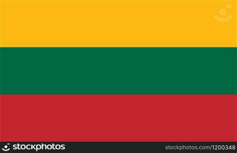 Lithuania flag, vector illustration Official symbol of the country. Lithuania flag, vector illustration