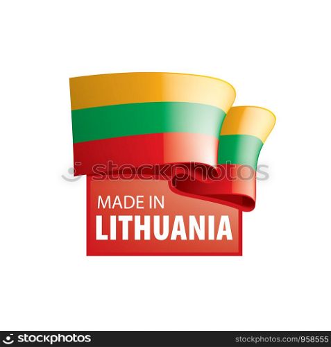 Lithuania flag, vector illustration on a white background. Lithuania flag, vector illustration on a white background.