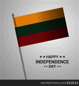 Lithuania Independence day typographic design with flag vector
