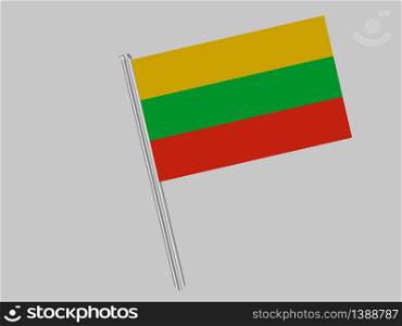 Lithuania National flag. original color and proportion. Simply vector illustration background, from all world countries flag set for design, education, icon, icon, isolated object and symbol for data visualisation