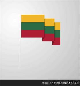 Lithuania waving Flag creative background