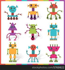 Little abstract robot doodle collection.
