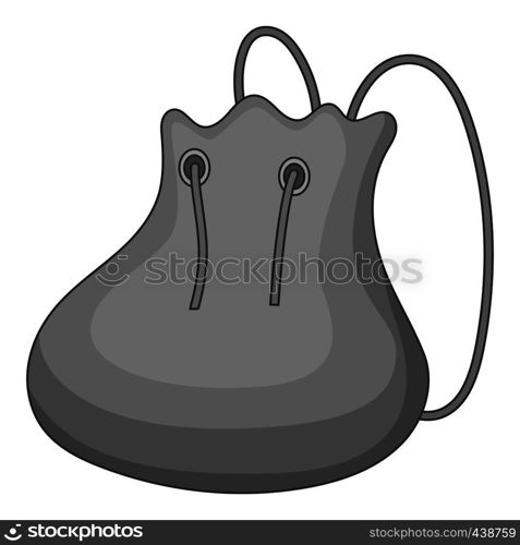 Little backpack icon in monochrome style isolated on white background vector illustration. Little backpack icon monochrome