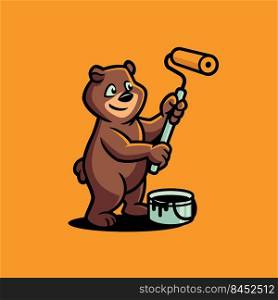Little Bear Painting Wall Cartoon