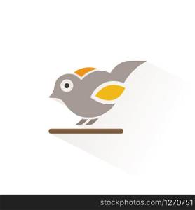Little bird. Isolated color icon. Animals glyph vector illustration