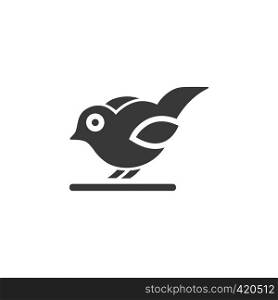 Little bird. Isolated icon. Animal glyph vector illustration
