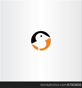 little bird vector icon black orange design