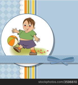 little boy playing ball, vector illustration
