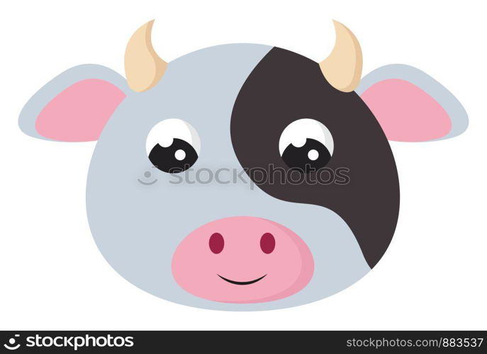 Little bull. illustration, vector on white background.