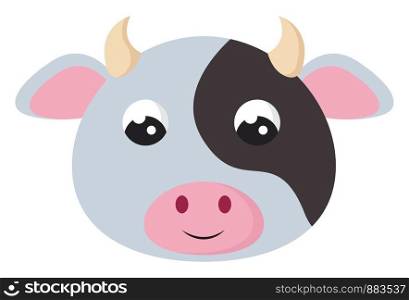 Little bull. illustration, vector on white background.