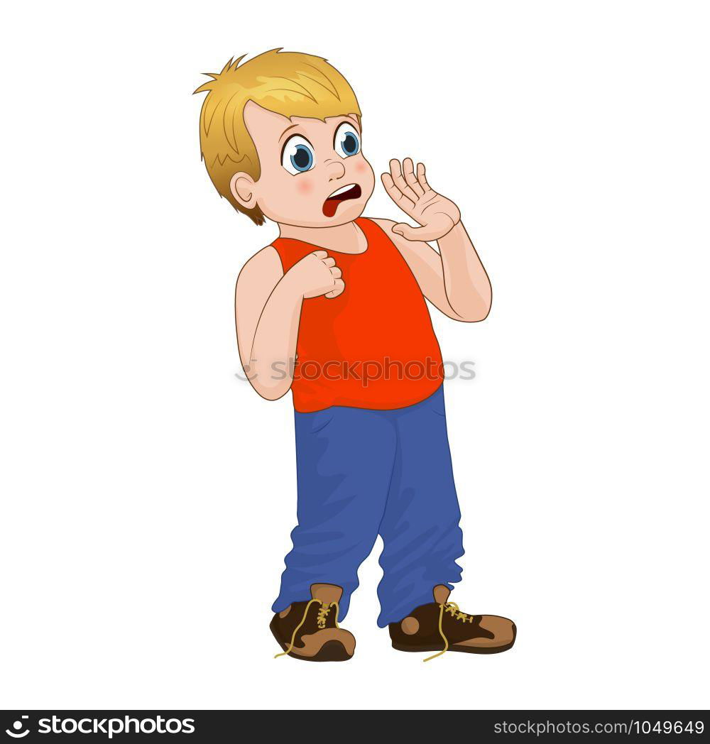 Little Bully Angry Boy Face Showing Grievance Emotion. Vector ...