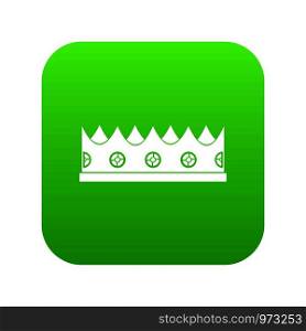 Little crown icon digital green for any design isolated on white vector illustration. Little crown icon digital green