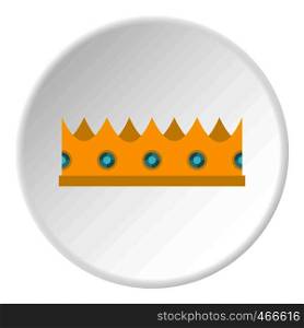 Little crown icon in flat circle isolated on white background vector illustration for web. Little crown icon circle