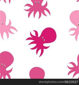Little cute octopus seamless pattern background. Vector Illustration EPS10