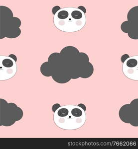 Little cute panda seamless pattern for card and shirt design. Vector Illustration EPS10. Little cute panda seamless pattern for card and shirt design. Vector Illustration