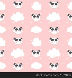 Little cute panda seamless pattern for card and shirt design. Vector Illustration EPS10. Little cute panda seamless pattern for card and shirt design. Vector Illustration