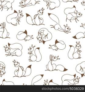 Little cute squirrels. Seamless pattern for gift wrapping, wallpaper, childrens room or clothing.. Little cute squirrels. Seamless pattern for gift wrapping, wallpaper, childrens room or clothing. White background. Vector illustration