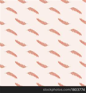 Little ear of wheat silhouettes seamless pattern. Pastel pink tones. Botanic farm organic harvest print. Perfect for fabric design, textile print, wrapping, cover. Vector illustration.. Little ear of wheat silhouettes seamless pattern. Pastel pink tones. Botanic farm organic harvest print.