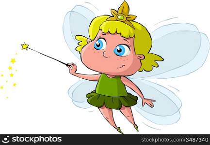 Little Fairy on a white background, vector