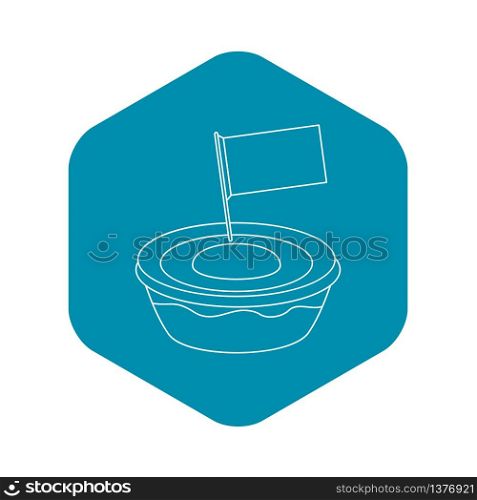 Little flag icon. Outline illustration of little flag vector icon for web. Little flag icon, outline style