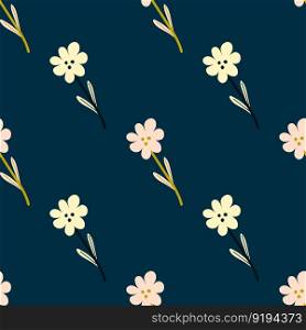 Little flower seamless pattern in naive art style. Decorative floral ornament wallpaper. Simple design for fabric, textile print, wrapping, cover. Vector illustration. Little flower seamless pattern in naive art style. Decorative floral ornament wallpaper.