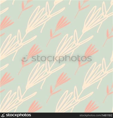 Little forest flowers seamless pattern in sketch style. Cute floral wallpaper. Design for fabric, textile print, wrapping paper, cover. Naive art vector illustration.. Little forest flowers seamless pattern in sketch style. Cute floral wallpaper.