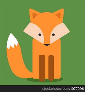 Little fox, illustration, vector on white background.