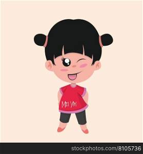 Little girl character design Royalty Free Vector Image