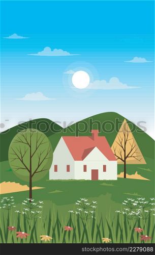 Little House Hill Beautiful Summer Rural Nature Landscape Gift Card