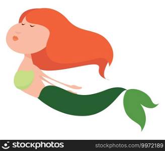Little mermaid, illustration, vector on white background