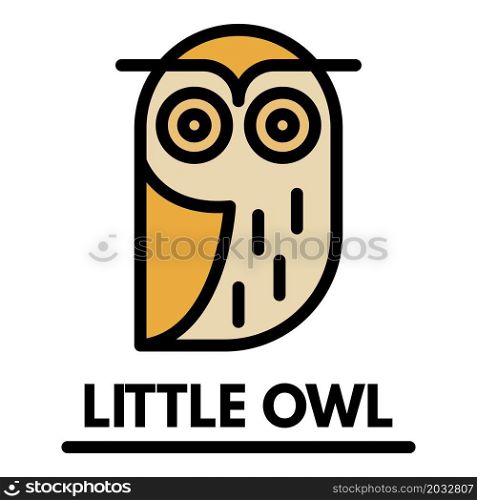 Little owl icon. Outline little owl vector icon color flat isolated. Little owl icon color outline vector