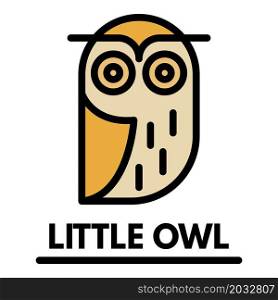 Little owl icon. Outline little owl vector icon color flat isolated. Little owl icon color outline vector