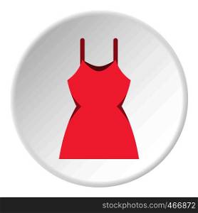 Little pink dress icon in flat circle isolated vector illustration for web. Little pink dress icon circle
