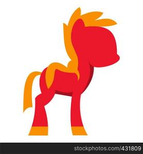 Little pony icon flat isolated on white background vector illustration. Little pony icon isolated