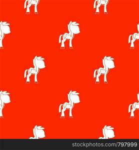 Little pony pattern repeat seamless in orange color for any design. Vector geometric illustration. Little pony pattern seamless