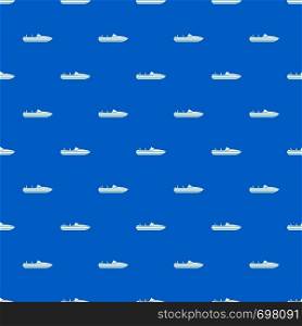 Little powerboat pattern repeat seamless in blue color for any design. Vector geometric illustration. Little powerboat pattern seamless blue
