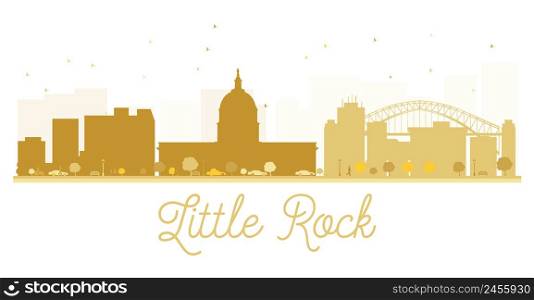 Little Rock City skyline golden silhouette. Vector illustration. Simple flat concept for tourism presentation, banner, placard or web site. Business travel concept. Little Rock isolated on white background
