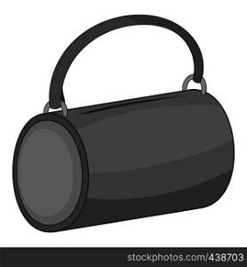Little round bag icon in monochrome style isolated on white background vector illustration. Little round bag icon monochrome