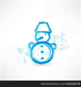 Little snowman grunge icon