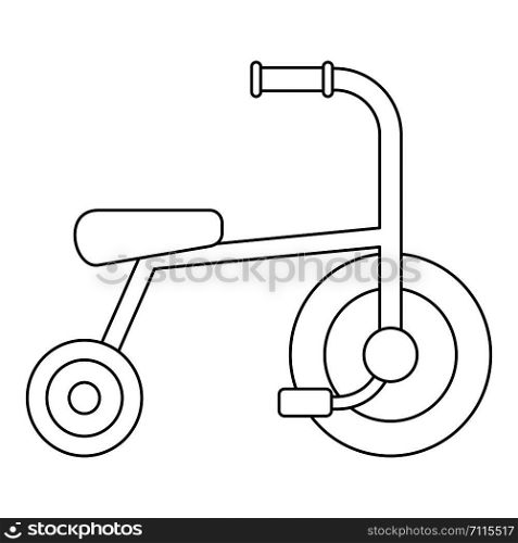 Little tricycle icon. Outline little tricycle vector icon for web design isolated on white background. Little tricycle icon, outline style