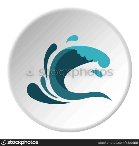 Little wave icon in flat circle isolated vector illustration for web. Little wave icon circle